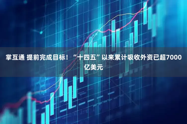 掌互通 提前完成目标！“十四五”以来累计吸收外资已超7000亿美元